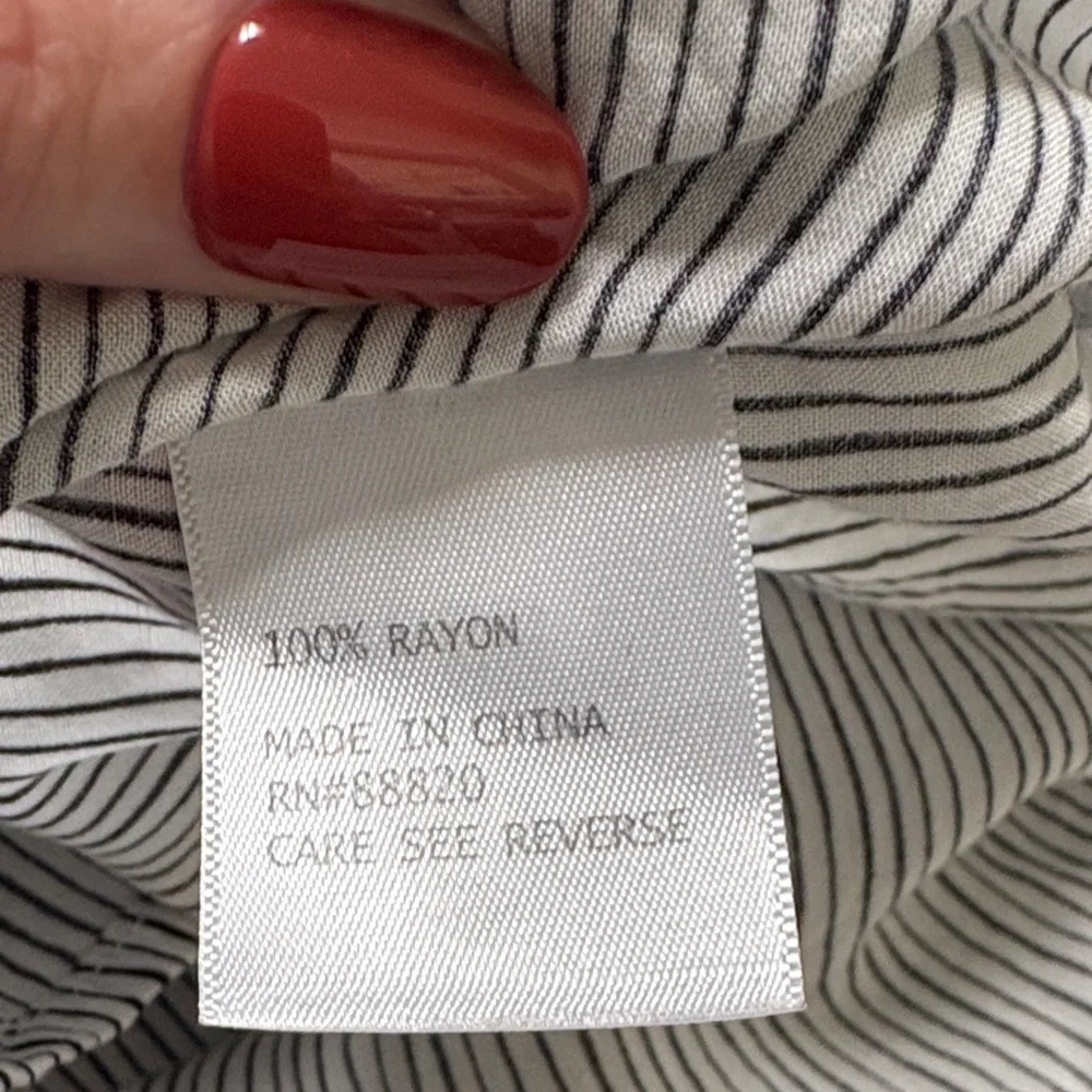 Cynthia Rowley Black Striped Button Down Shirt - Picture 4 of 4